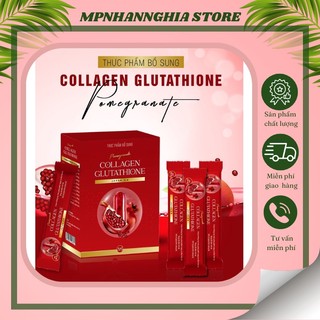 Collagen glutathione lựu đỏ 3000mg - nước uống đẹp da tăng cường sản sinh collagen giúp da căng mịn hộp 20 gói