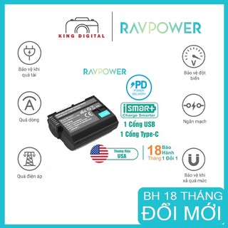 Pin nikon en-el15, en-el15a ravpower dùng cho nikon z5, z6ii, z7ii.....
