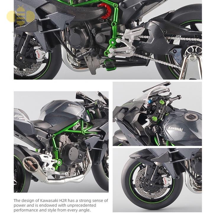 1:9 Xe Máy Quy Mô Lớn Kawasaki Ninja H2R Hợp Kim Diecast Mô Hình Xe Máy Xe Máy Có Âm Thanh & Ánh Sáng Sưu Tập Quà Tặng