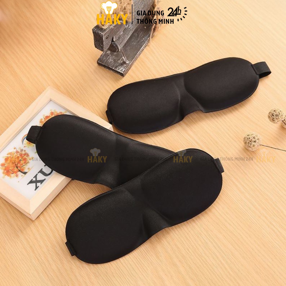 Bịt mắt ngủ 3D thoáng khí, mềm mại, thư giãn mắt, chống chói mắt khi ngủ trưa văn phòng, trên ô tô, du lịch HAKY030