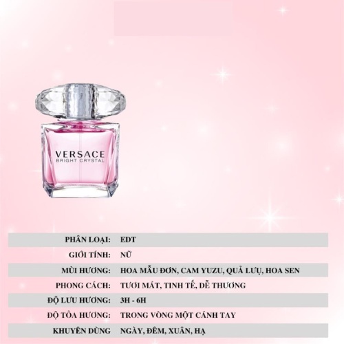 Nước Hoa Nữ Versace Bright Crystal EDP - Hương thơm cuốn hút sang chảnh - Teen_Perfume