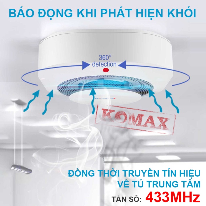 Đầu dò báo cháy không dây 433 S52W1 dùng cho các trung tâm báo cháy báo động