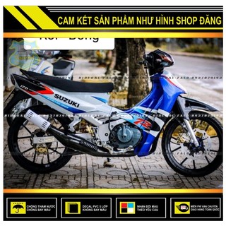 Tem rời sport satria 2000 chế trắng xanh