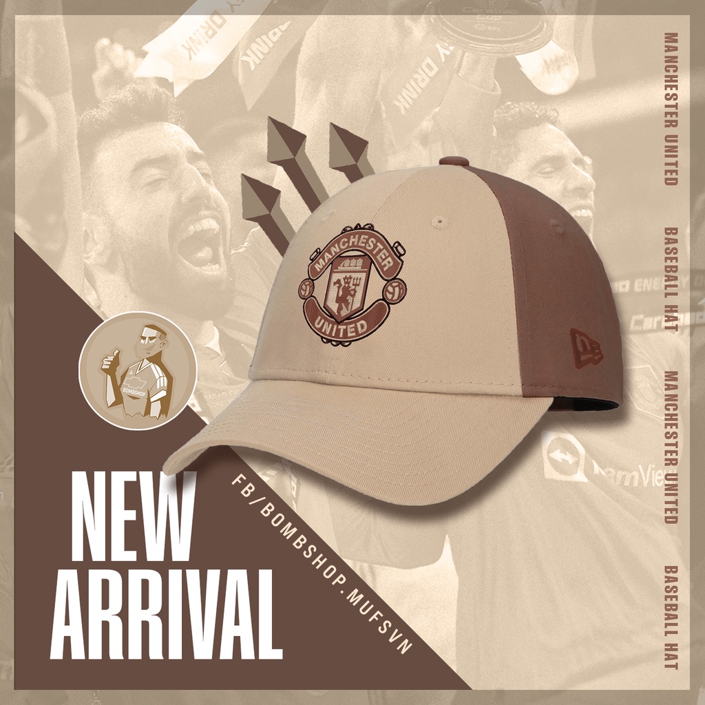 Nón Nỉ MUFC- Phối Kem Nâu