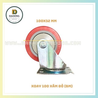 BÁNH XE ĐẨY COMBO 100 XÁM ĐỎ ( 4 CÁI )