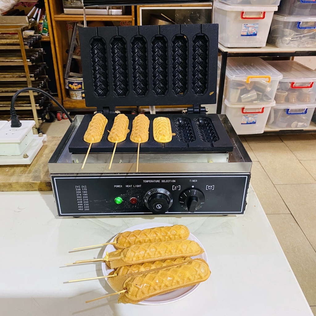 Máy Nướng Bánh Hình Xúc Xích 6 Cái - Máy Nướng Bánh Đường Phố Tặng Kèm Công Thức Chuẩn Ngon Của Trường Dạy