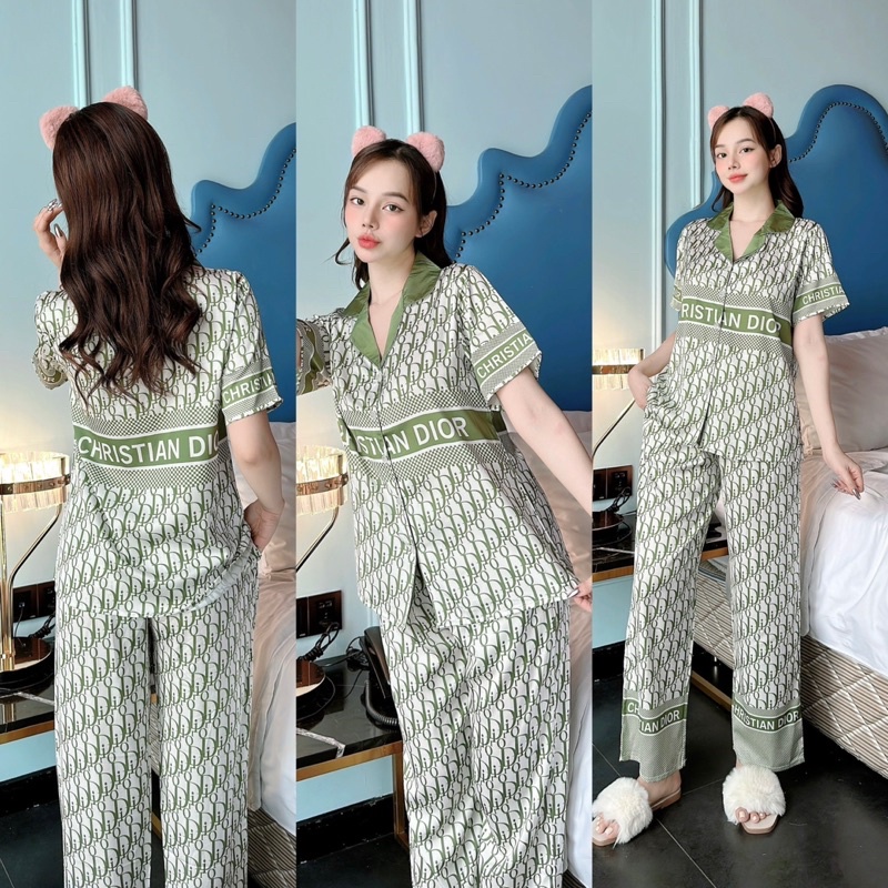 Đồ bộ pijama lụa TK 2CE tay ngắn size L