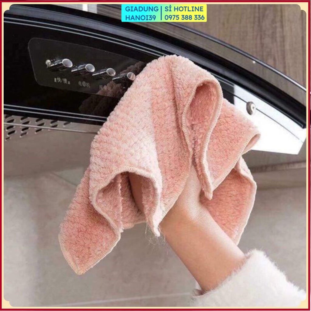 Khăn Lau 2 Mặt Siêu Thấm - Khăn Lau Không Phai Màu Nhanh Khô - Khăn Lau Bếp, Khăn Lau Kính, Lau Bát Gc3077