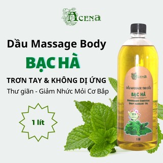 Dầu Massage Body Tinh Dầu Bạc Hà ACENA 1000ml The Mát Hỗ Trợ Xoa Bóp Cơ Khớp