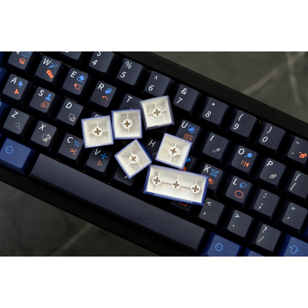 GMK Keycap PS, 129 Phím Keycaps PBT Cherry Profile Dye-SUB Cá Nhân Hóa GMK PHOTOSHOP Keycaps Cho Bàn Phím Cơ