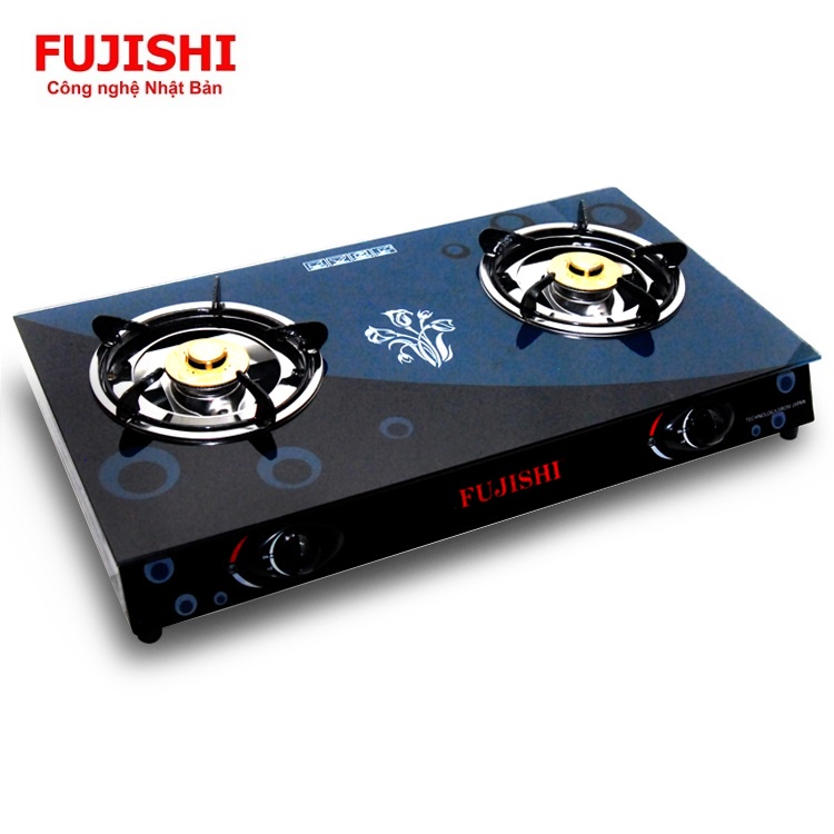 Bếp gas đôi chén nhôm mặt kính FUJISHI FM-H10-N - Tiết kiệm gas - Bảo hành 1 năm chính hãng
