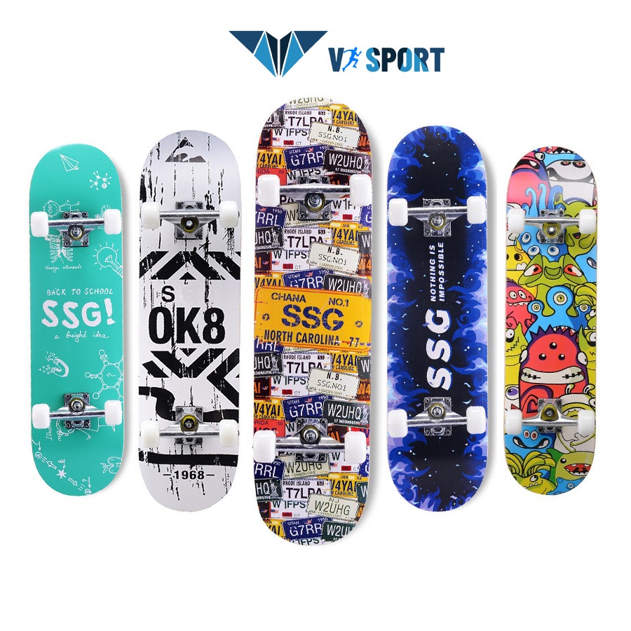 Ván trượt thể thao skateboard , ván trượt người lớn dài 80 cm chất liệu gỗ phong ép cao cấp 7 lớp mặt nhám