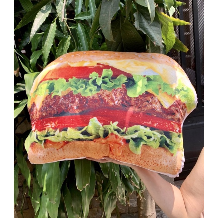 Gối trang trí in hình bánh Hamburger