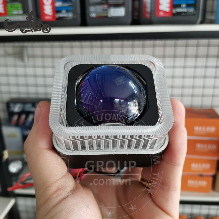 Đèn led Bi cầu mini 1.5 MA RACING kính tím 45W cắt sáng chống chói cao cấp lắp đèn pha Ô tô xe máy