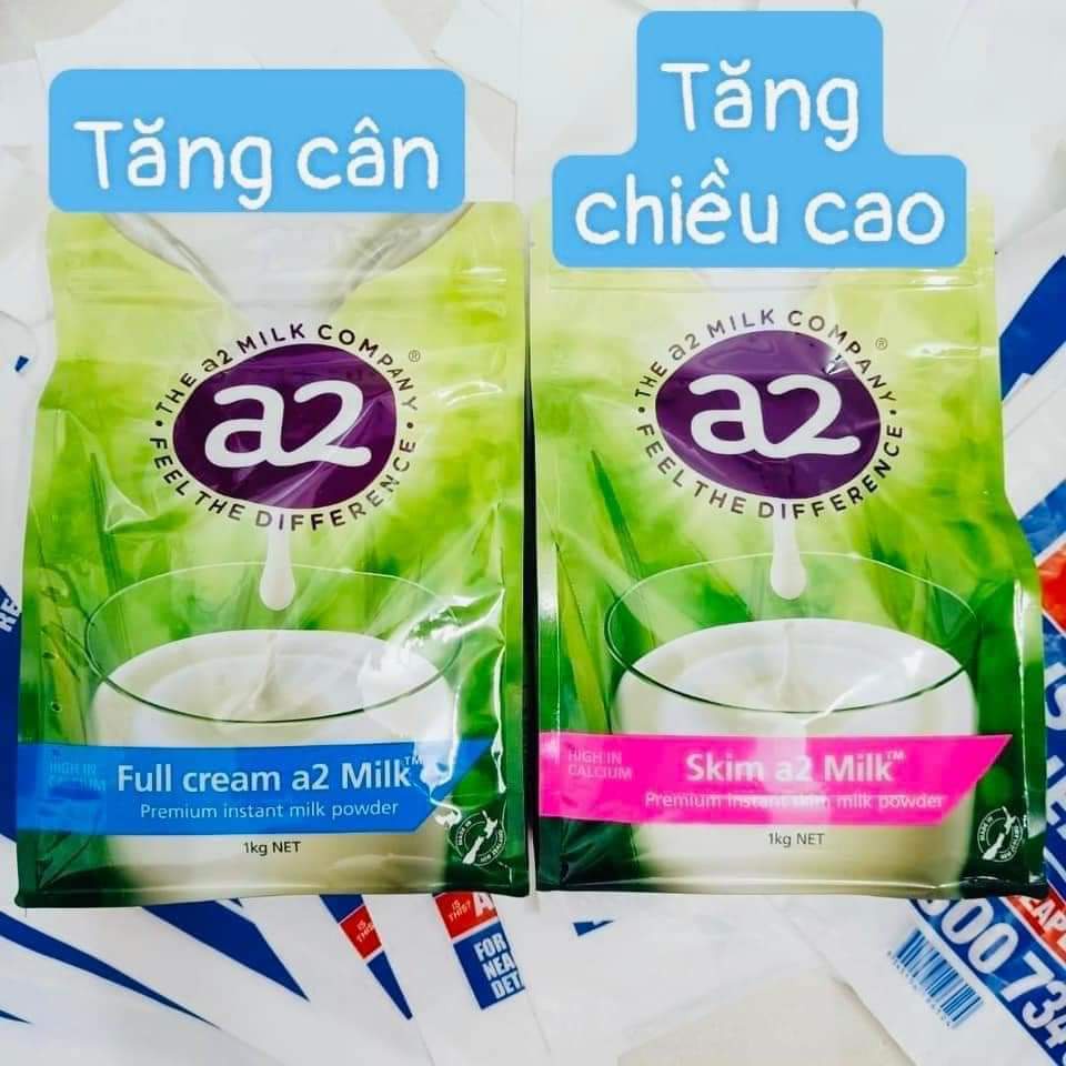 Sữa A2 Úc Nguyên Kem và tách béo dạng bột (1kg) dành cho trẻ em và người lớn
