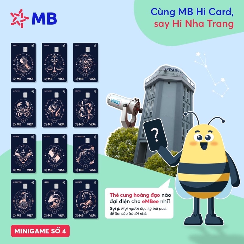 Thẻ rút tiền đa năng MB Bank Hi Collection - Thẻ 12 Cung Hoàng Đạo
