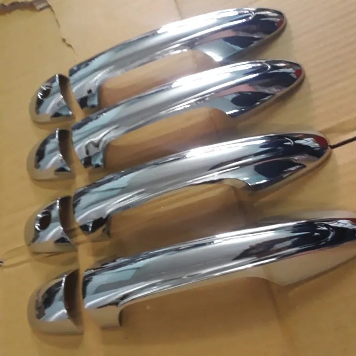 Ốp Tay Cửa Và Hõm Cửa Xe Toyota Vios từ 2019 đến 2023 Mạ Crom Cao Cấp, Chống xước tay cửa làm đẹp cho xe