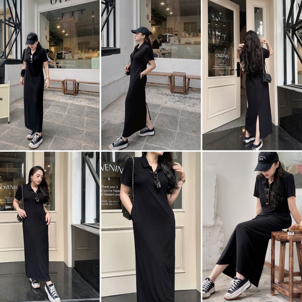 Váy suông cổ polo chất liệu cao cấp mát mịn Macs outfit - Camel Dress