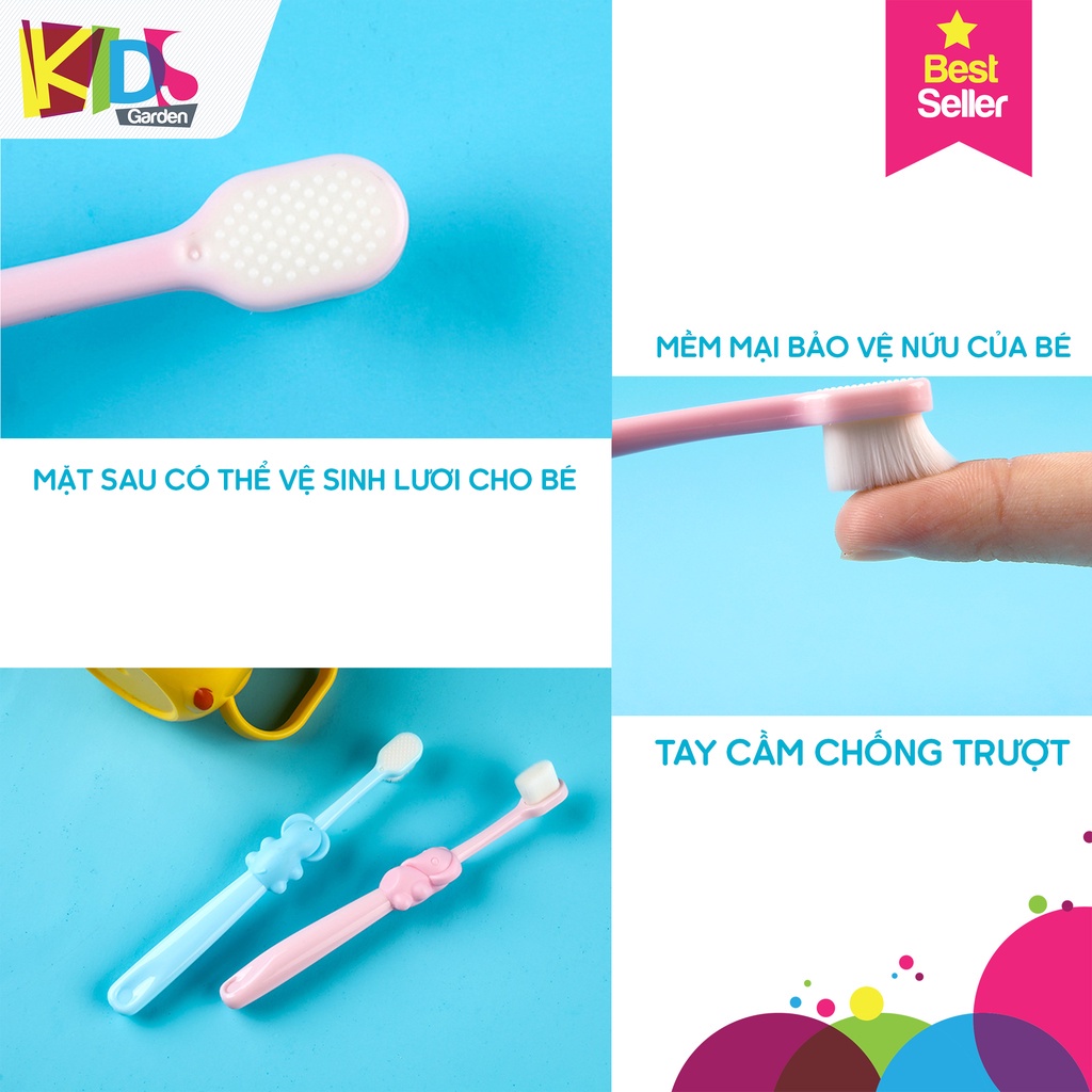 Bàn Chải Đánh Răng Cho Bé Lông Tơ Siêu Mềm Mịn Hình Chú Voi, Chú Gấu Ngộ Nghĩnh