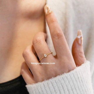 Nhẫn nữ titan Oval twist