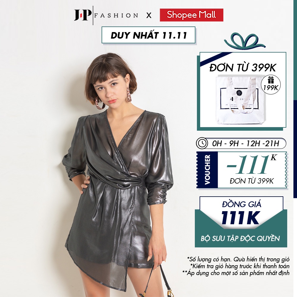 Jumpsuit ngắn cổ chéo tay lở J-P Fashion 10905260