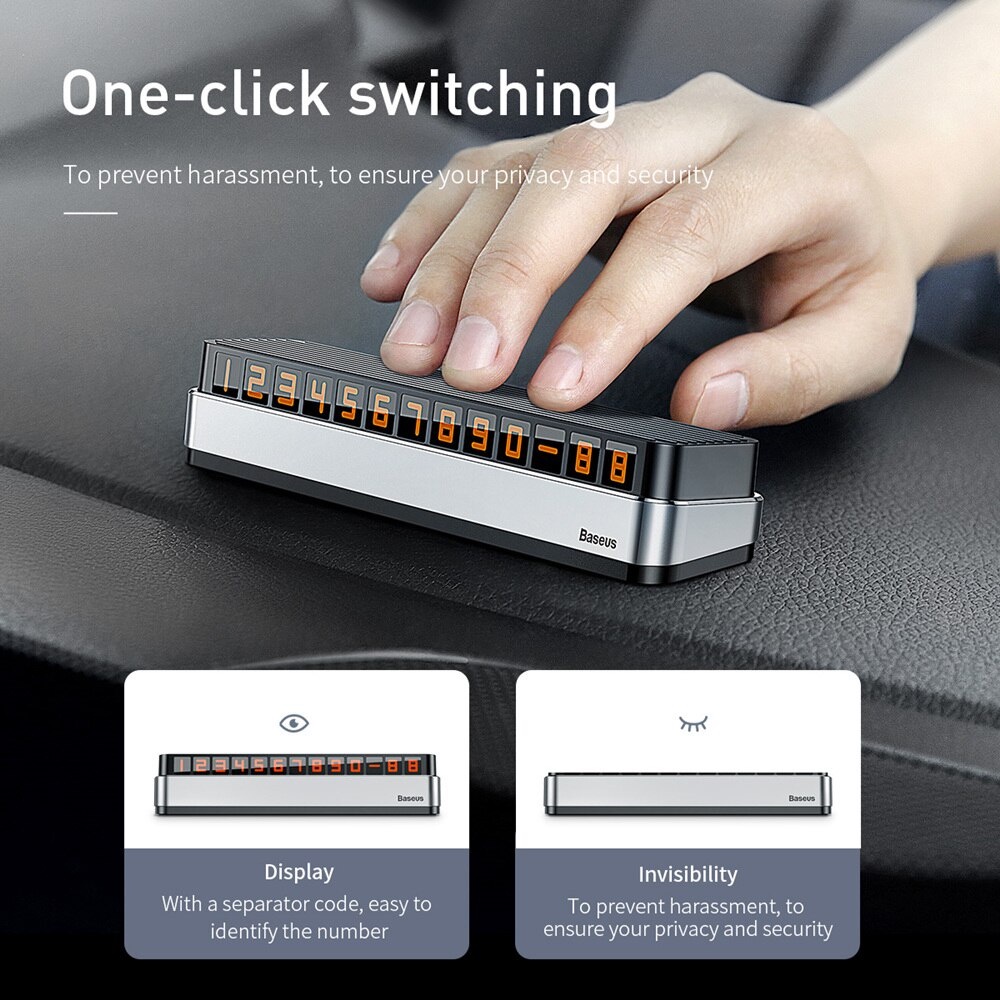 Bảng số dạ quang  Baseus Moonlight Box Temporary Parking Number Plate cho ôtô