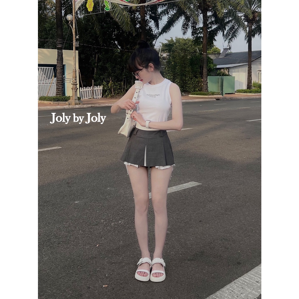 Set Áo CROP FIRENZE JOLYBYJOLY Và Váy Ngắn Trẻ Trung Năng Động Cho Mùa Hè