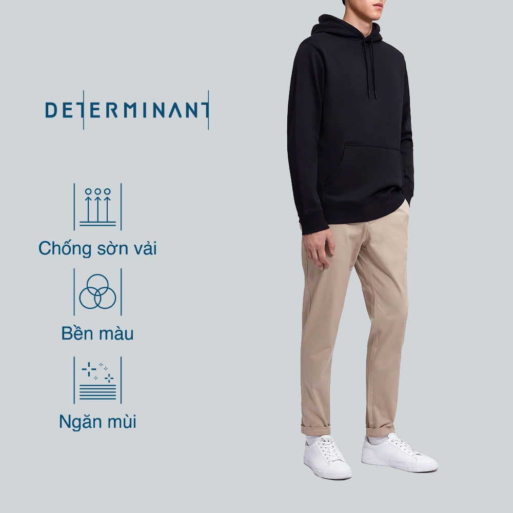 Áo khoác nam đa năng DETERMINANT mũ liền - kháng khuẩn - ngăn mùi - Hoodie form unisex - Màu đen - Black [DETLH02]