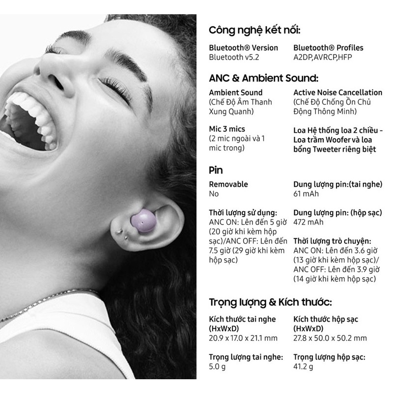 Tai nghe Bluetooth True Wireless Samsung Galaxy Buds 2 R177N