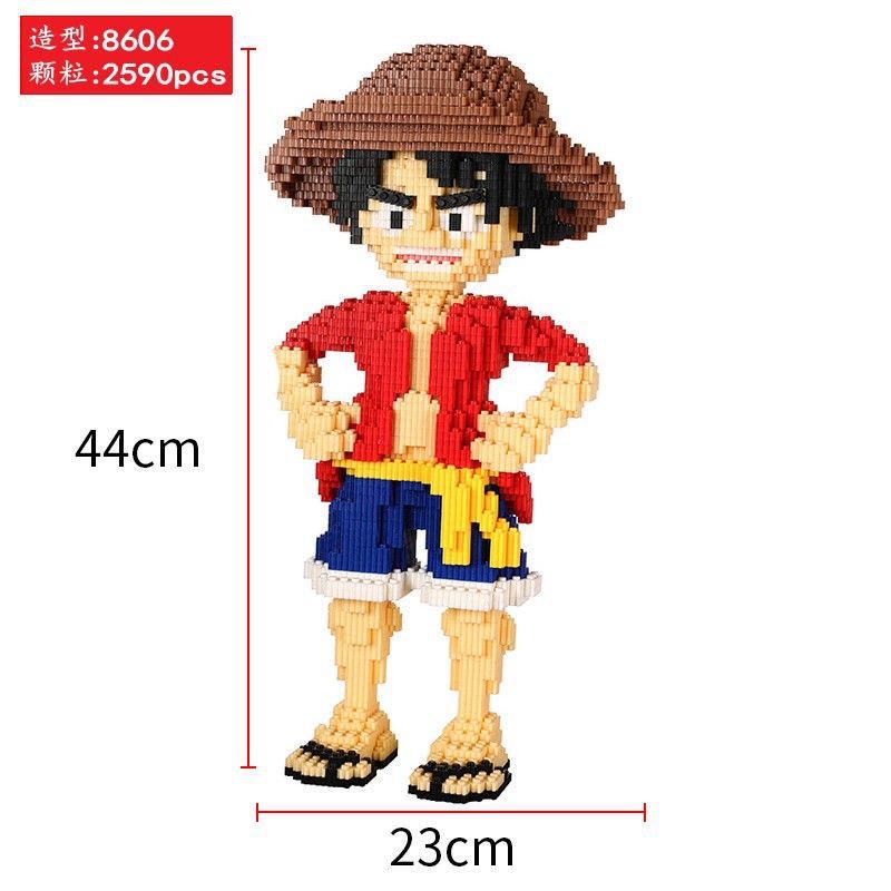 Đồ chơi Lego One Piece Luffy - Lego cỡ lớn cao 44cm - Lắp ghép lego
