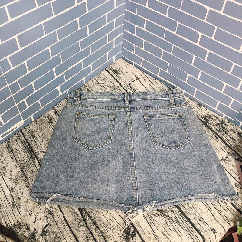 Váy jean wax bạc VJ050