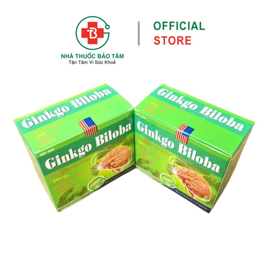 Hoạt huyết dưỡng não Ginkgo Biloba 240mg giúp bổ sung dưỡng chất cho não, tăng cường tuần hoàn máu não - Hộp 100 viên