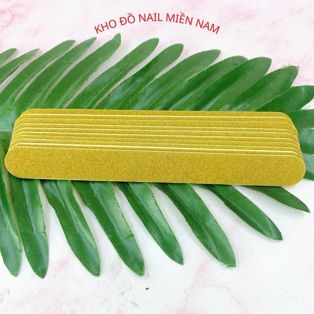 Lốc 10 Cây Dũa Móng Tay Mỏng Nhám Mỹ Màu Vàng – Dũa Móng Gel Móng Thật