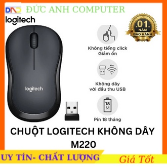 Chuột Không Dây Logitech M220 Không Tiếng Động- Có Công Tắc On/Off - Độ Nhạy Cao - Hàng Nhập Khẩu , Tặng Pin | BigBuy360 - bigbuy360.vn