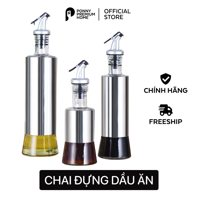 Chai đựng dầu ăn, chai chiết rót dầu ăn, nước tương, nước mắm, gia vị nhà bếp thông minh Ponny Premium Home