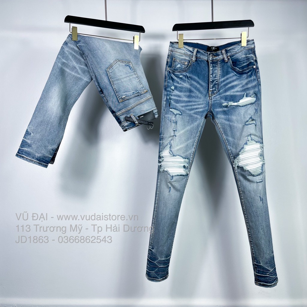 Quần Jean Arimi Xanh vá Da trắng dày dặn | BigBuy360 - bigbuy360.vn