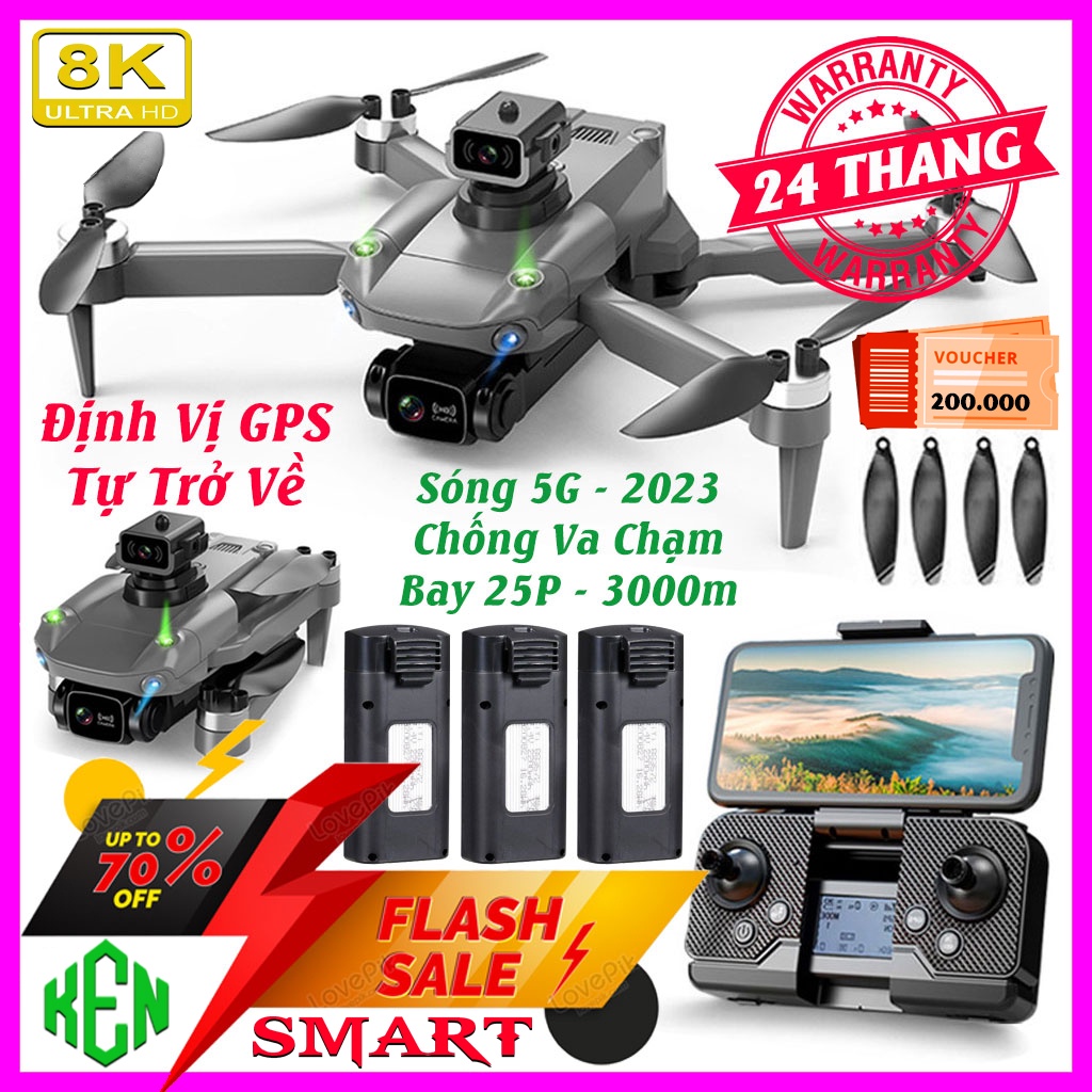 Flycam K998 Pro Max, plycam giá rẻ 4k, play cam cảm biến chống va chạm, giữ vị trí, cân bằng cực tốt, bay 25 phút
