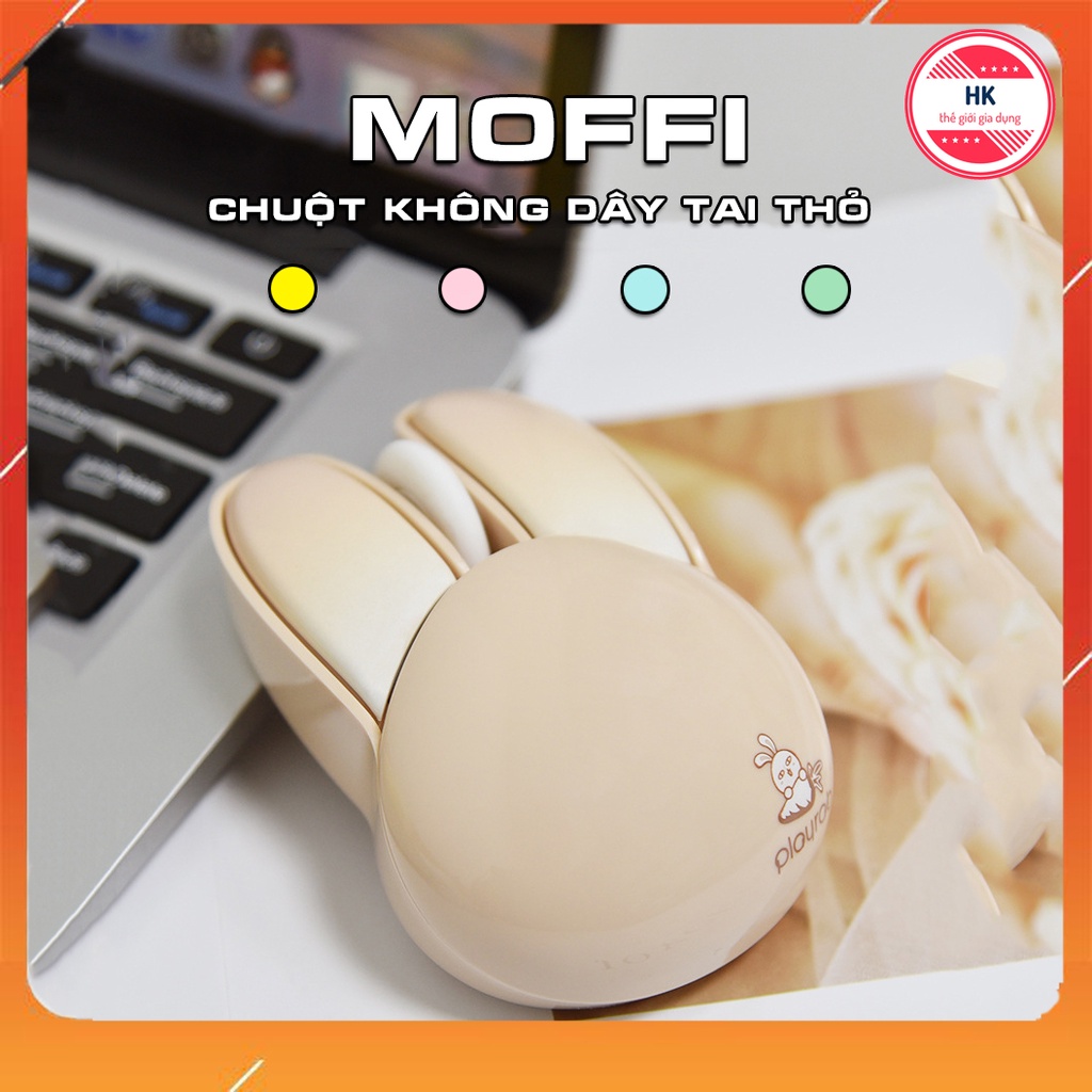 Chuột Máy Tính Không Dây Hình Tai Thỏ Ngộ Nghĩnh MOFFI M6 Chống Ồn,Tương Thích Với Cả WINDOWS Và MACOS, 5 Màu Riêng Biệt