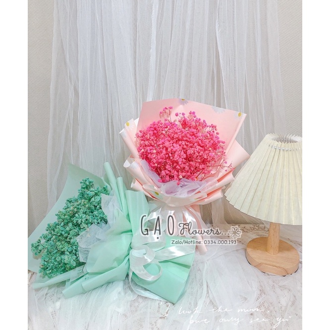 Bó hoa baby khô, Bó hoa baby vĩnh cửu ( Túi + thiệp)
