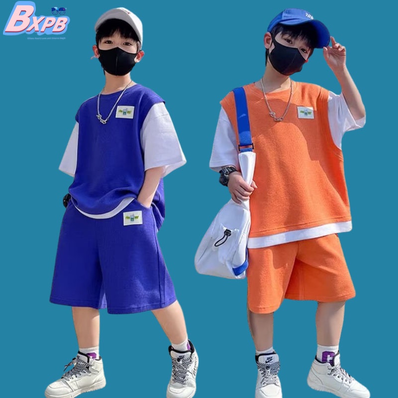 Set trang phục thể thao BXPB tay ngắn dáng rộng thoáng khí thoải mái size 110-160 thời trang mùa hè cho bé