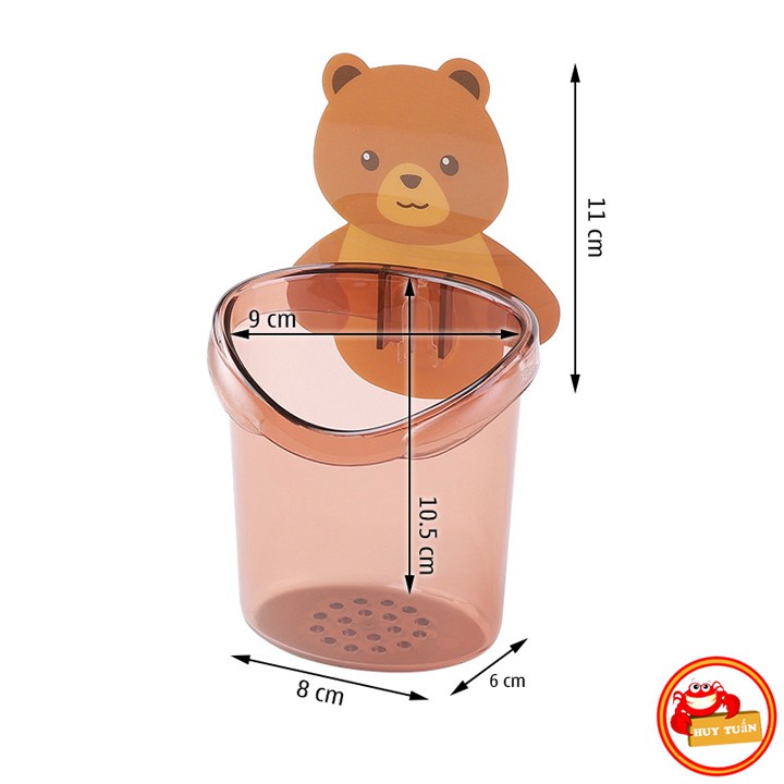 Cốc Gấu Dán Tường Đựng Bàn Chải Đánh Răng Cốc Gấu Dán Nhà Tắm Tiện Ích