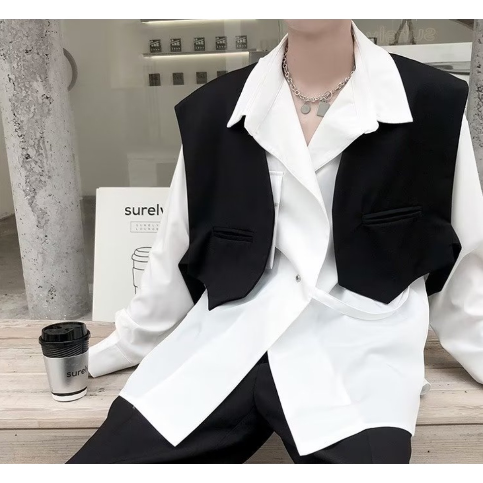 ♞AFF LIGA♞ Áo vest Ngắn Phong Cách Nam Tính Thời Trang Xuân Thu