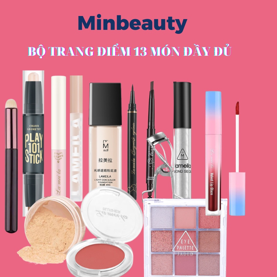 Bộ trang điểm đầy đủ LAMEILA 18 món Make Up tô màu trang điểm Mascara Kẻ Mày Kẻ Mắt cho Người Mới Học