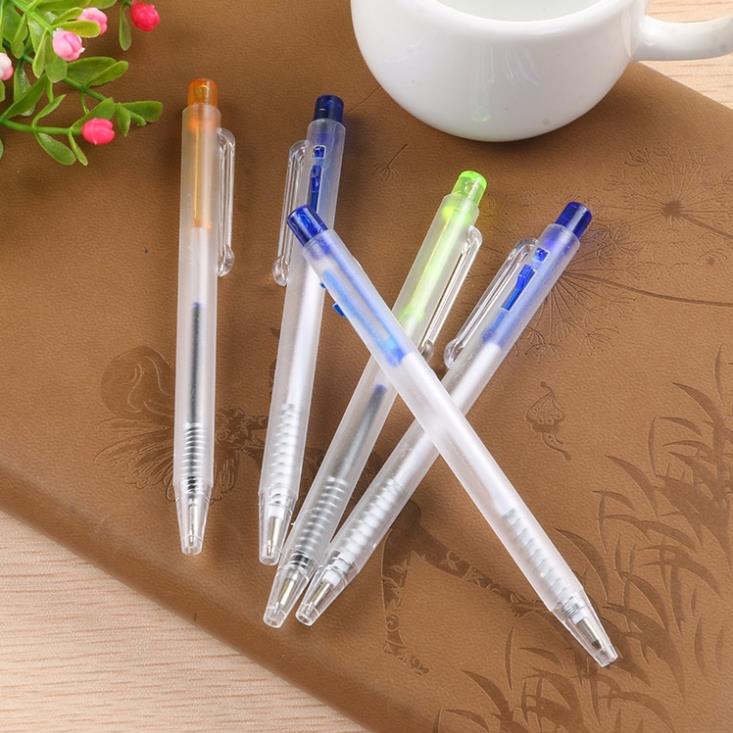 Bút bi xanh mini ngòi 0.7mm dễ mang theo - vỏ nhiều màu - bút bi xanh bấm ngòi to - bút bi bấm giá rẻ - HIKOMA STORE