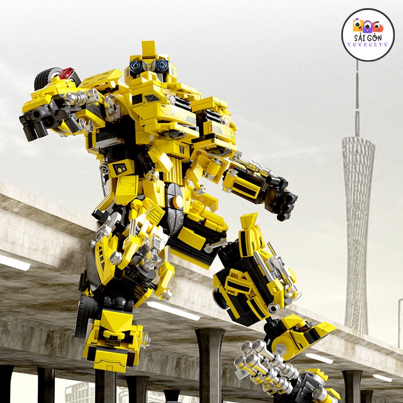 Đồ Chơi Lắp Ráp Kiểu LEGO Mô Hình ROBOT Optimus Prime Transformer Và Bumblebee Đại Chiến Với 813 PCS