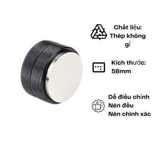 Tamper xoay ocd 58mm mặt phẳng nén cà phê pha máy espresso - nghiền pha chế
