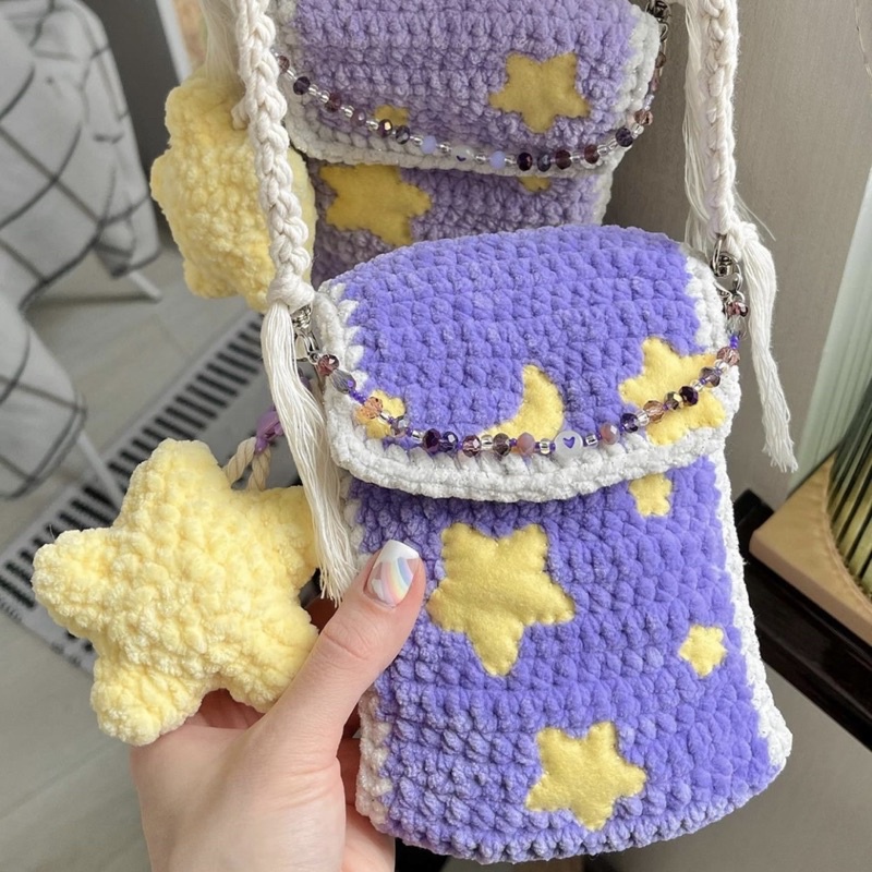 PHONE POUCH- TÚI ĐỰNG ĐIỆN THOẠI LEN MÓC