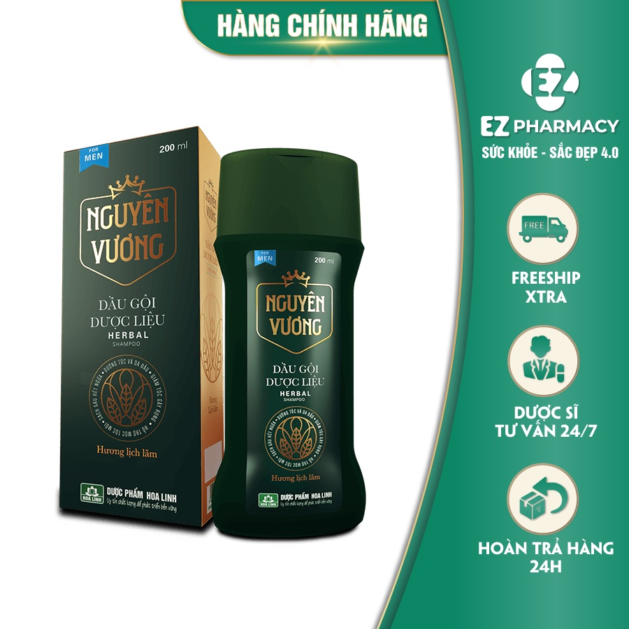 Dầu gội dược liệu Nguyên Vương dành cho nam chai 250ml - Hương Lịch Lãm - EZ Pharmacy