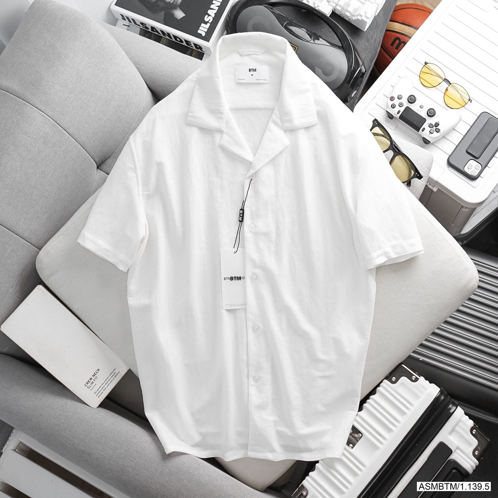 Áo sơ mi nam ngắn tay phong cách Hàn Quốc, chất vải Linen xịn, mặc siêu êm, form đẹp 180223