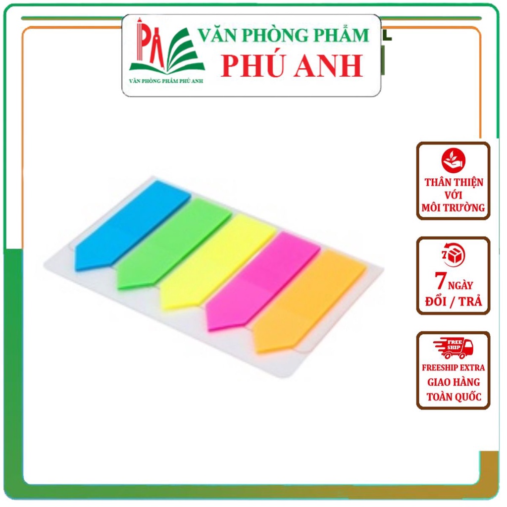 Giấy note đánh dấu trang - phân trang trong suốt kava 5 màu dễ dàng phân biệt tài liệu